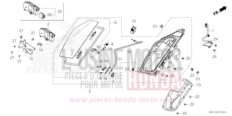 POCKET for Gold Wing CANDY ARDENT RED (R367) from 2020